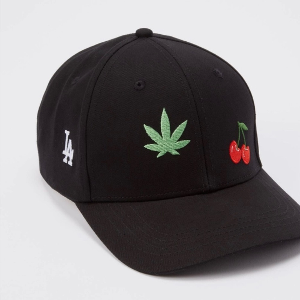 Rue 21 Black Unisex multi icon trucker hat with cherry money sign